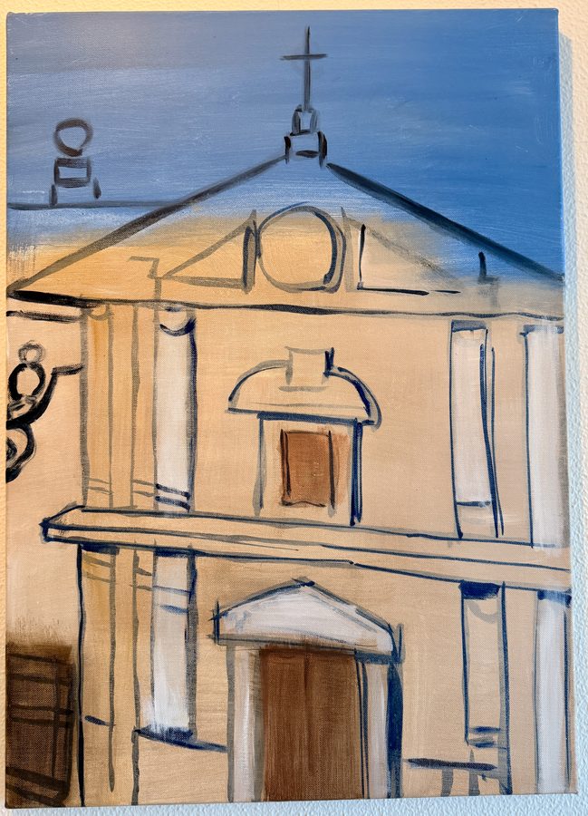 Kerkgevel schilderij